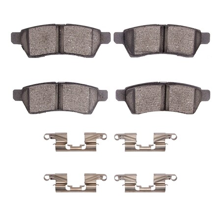 Dynamic Friction Co 3000 Ceramic Brake Pads and Hardware Kit, Low Dust, Low Copper Ceramic, 100% Asbestos-free, Rear 1310-1100-01